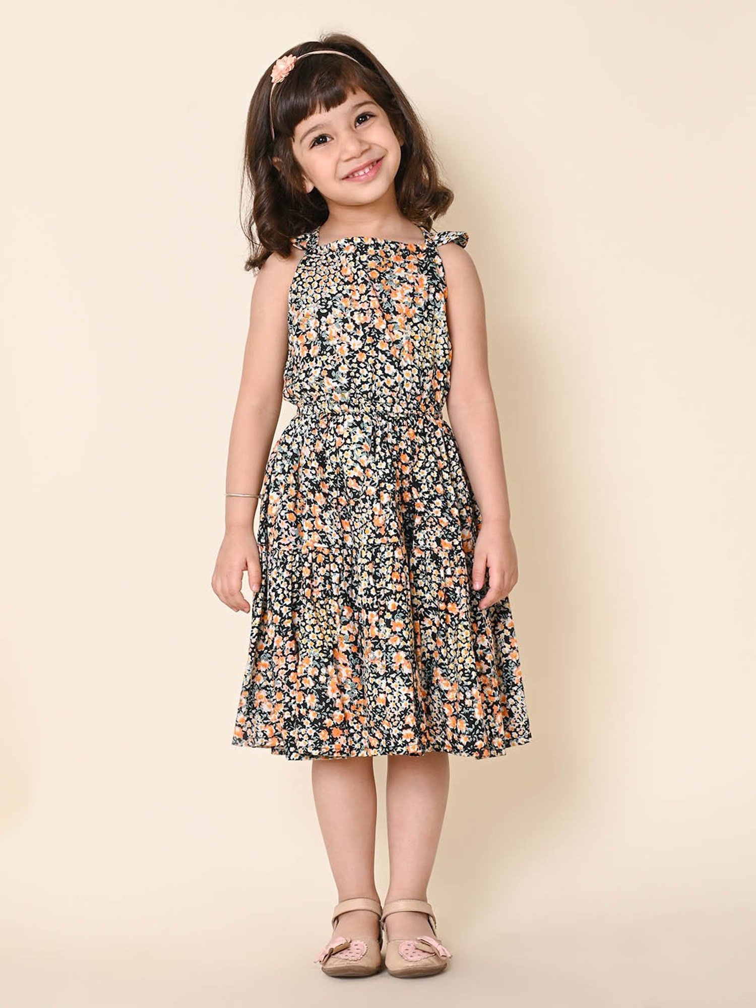 LilPicks Kids Multicolor Floral Print Dress
