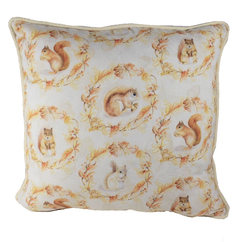 Fall 18.0" Squirrels And Acorns Pillow Throw Decor  -  Decorative Pillow