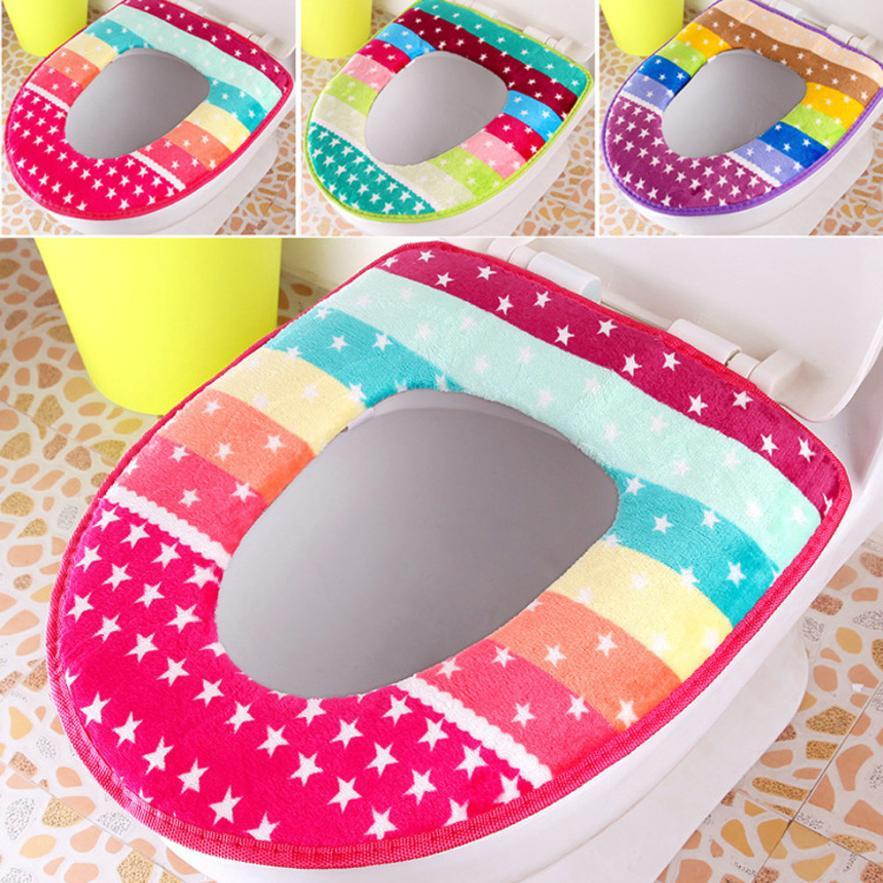 Bathroom Toilet Seat Washable Soft Warmer Mat Cover Pad Cushion Wonderful