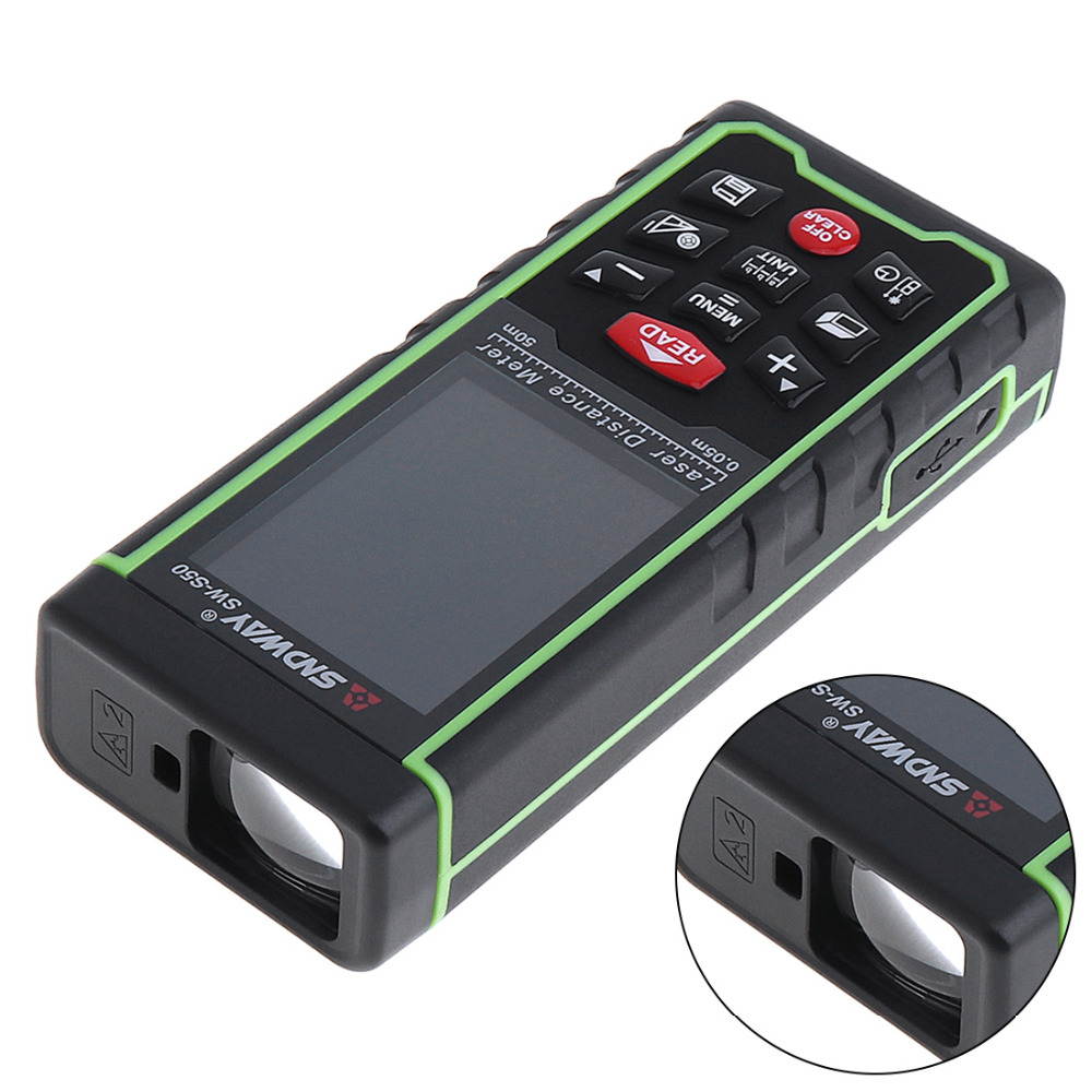 Sndway SW-S100 Laser Distance Meter 100m 328ft Digital Distance Meter 100m Laser Rangefinder Area Volume Diastimeter S100