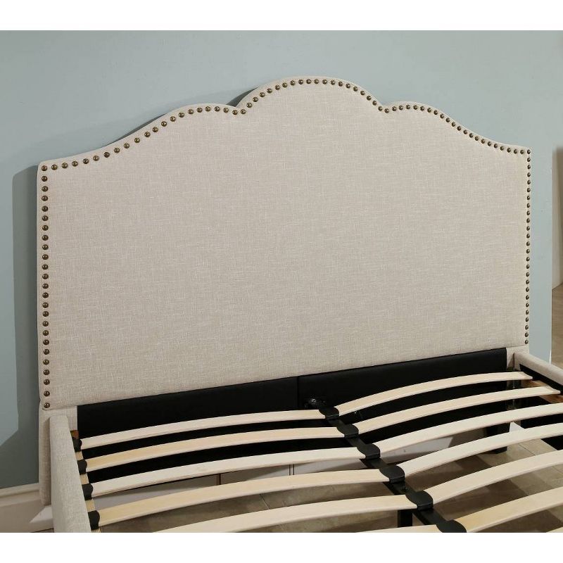 Andrea Upholstered Platform Bed Full Cream - Abbyson Living