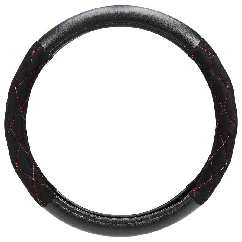 LUNNA 1pc Fire Red Steering Wheel Cover Embellished with Swarovski Crystals