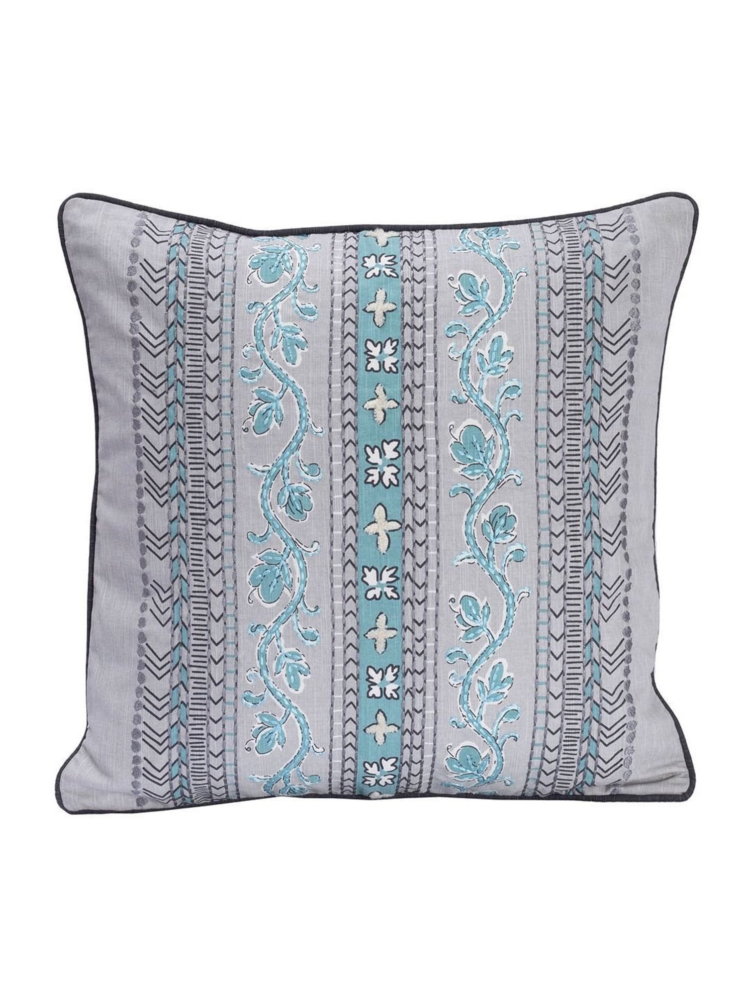 Maspar Printed Blue Cotton Vintage Cushion Cover