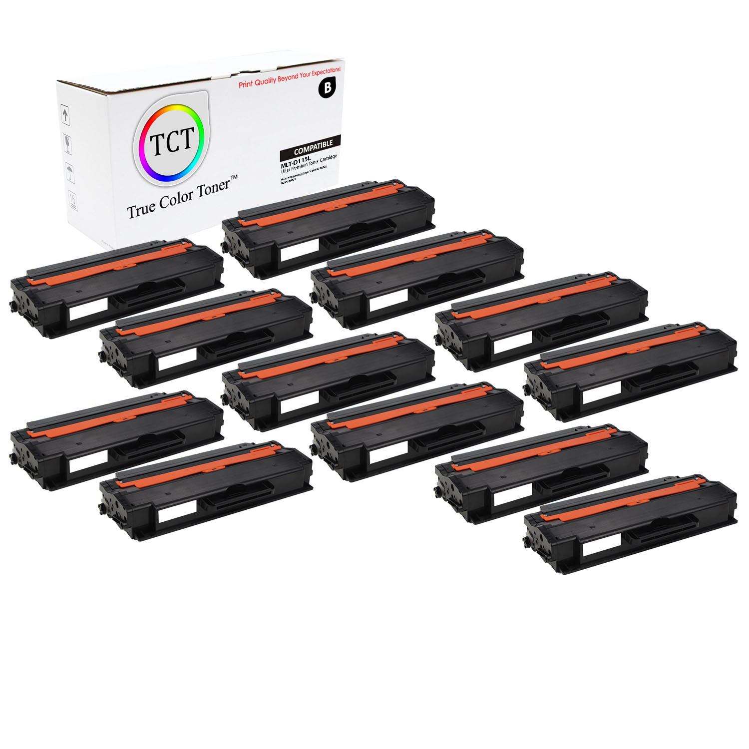 TCT Premium Compatible Toner Cartridge Replacement for Samsung MLT-D115L Black High Yield works with Samsung Xpress SL-M2620 2620ND 2820DW 2820ND Printers (3,000 Pages) - 8 Pack