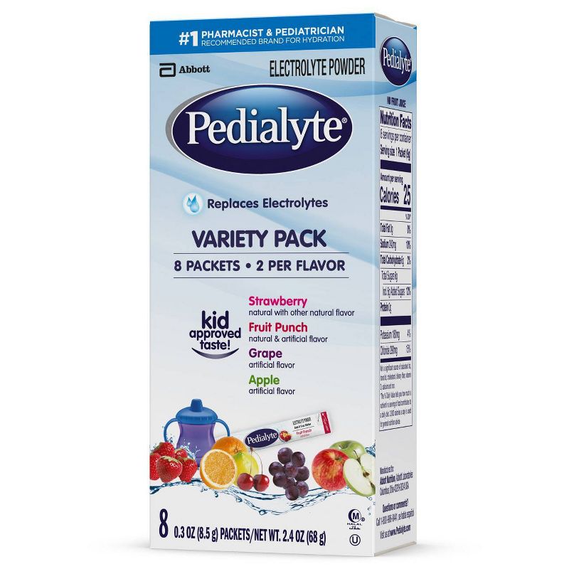 Pedialyte Electrolyte Powder Variety Pack - 2.4oz Total