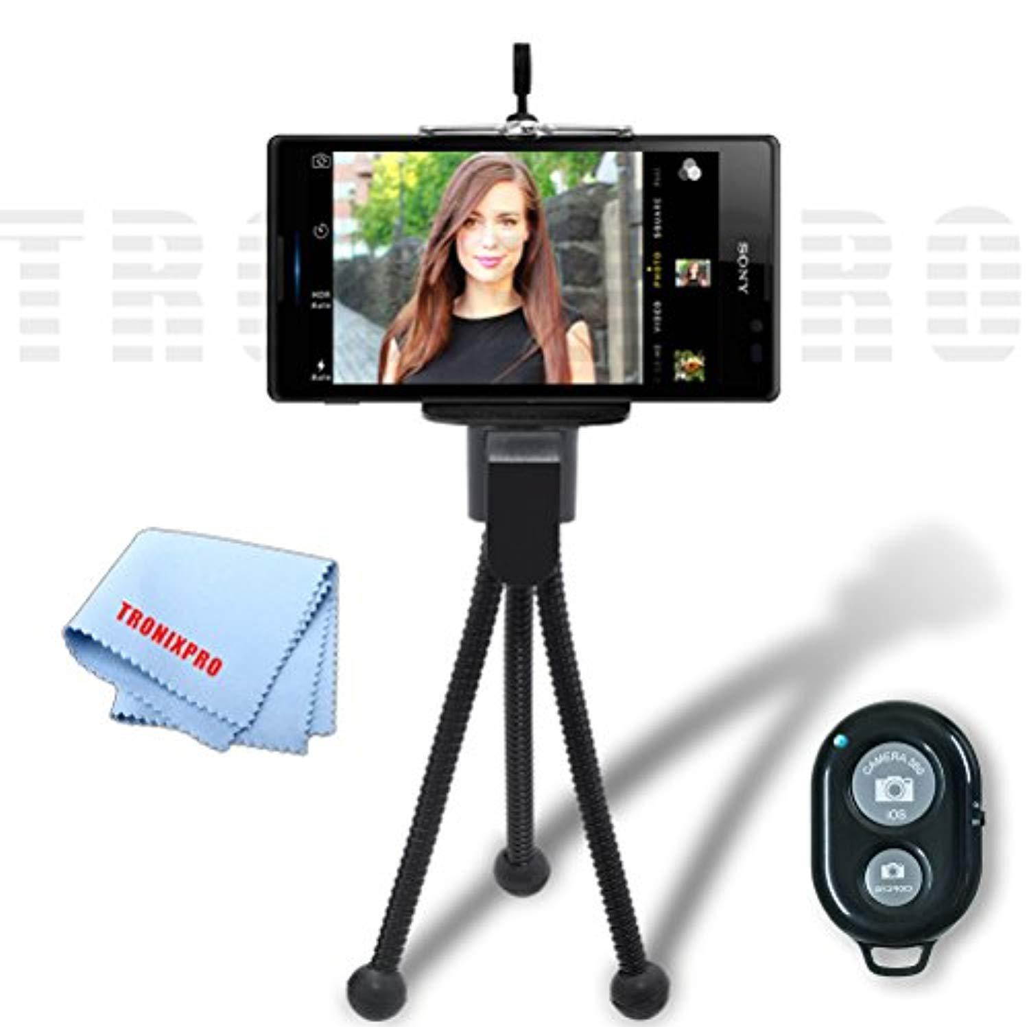 5" inch flexible tripod + universal tripod mount + wireless remote control for sony xperia phones, oppo n1, one plus one, meizu