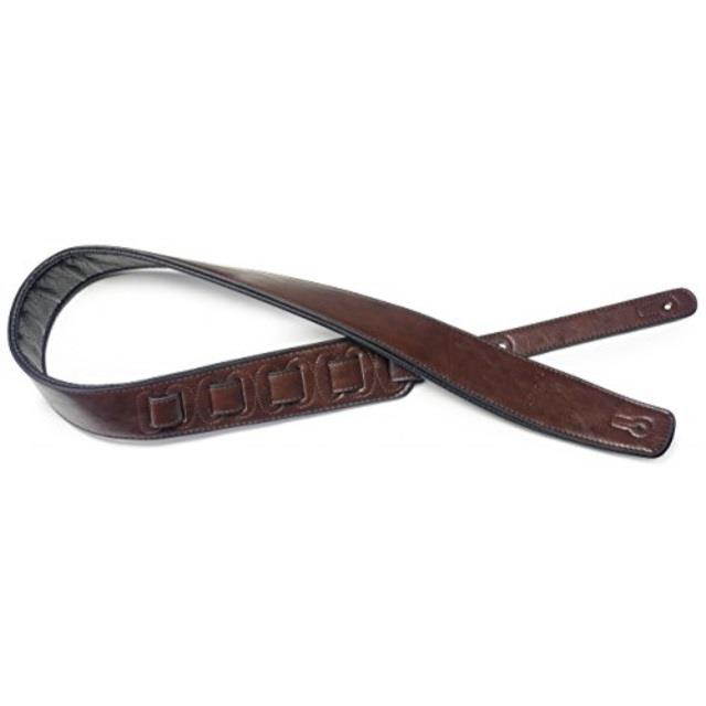 stagg spfl 30 brw padded leather style guitar strap, brown