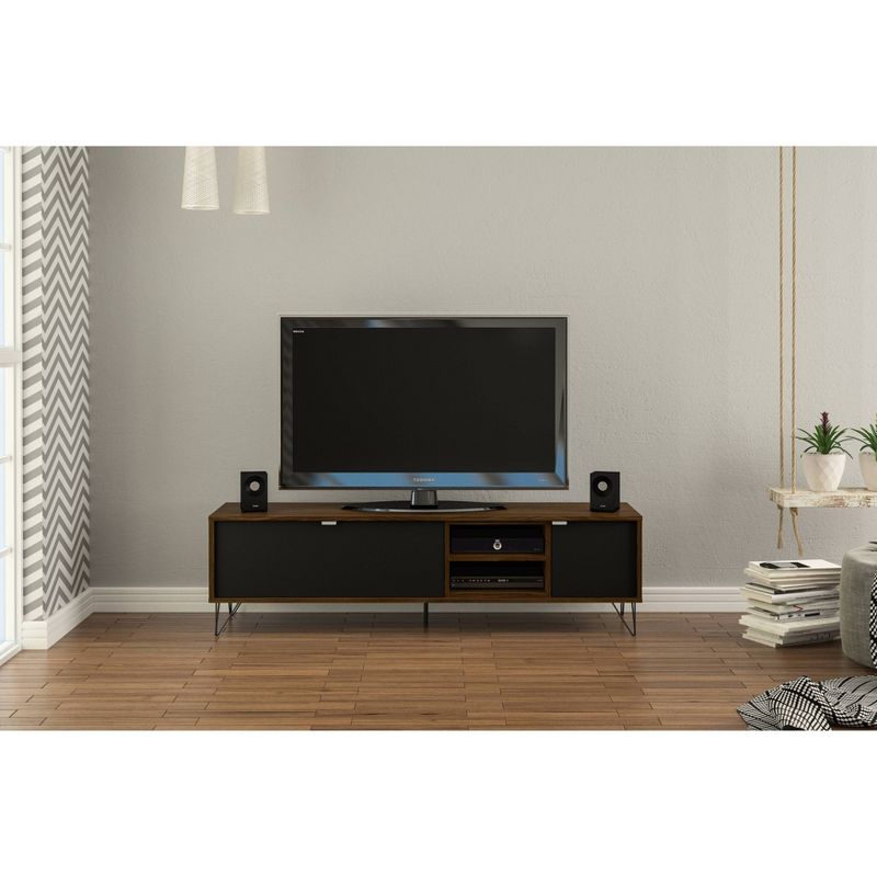 60" Carmel TV Stand Dark Brown/Black - Chique