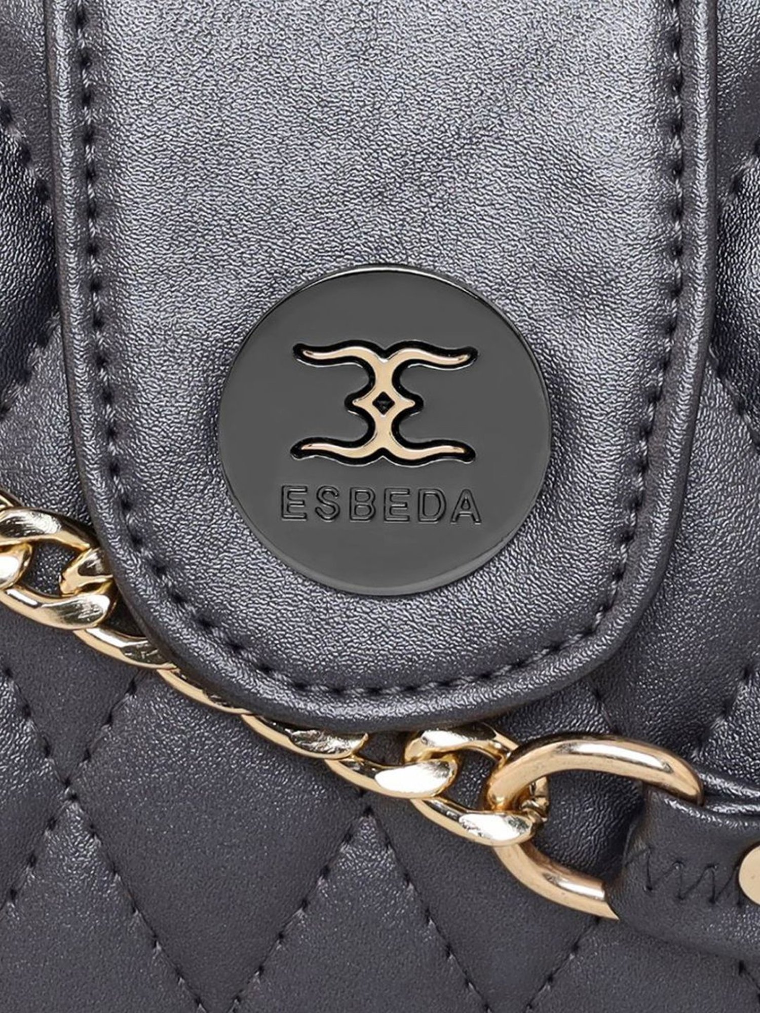 Esbeda Grey Quilted Small Sling Handbag