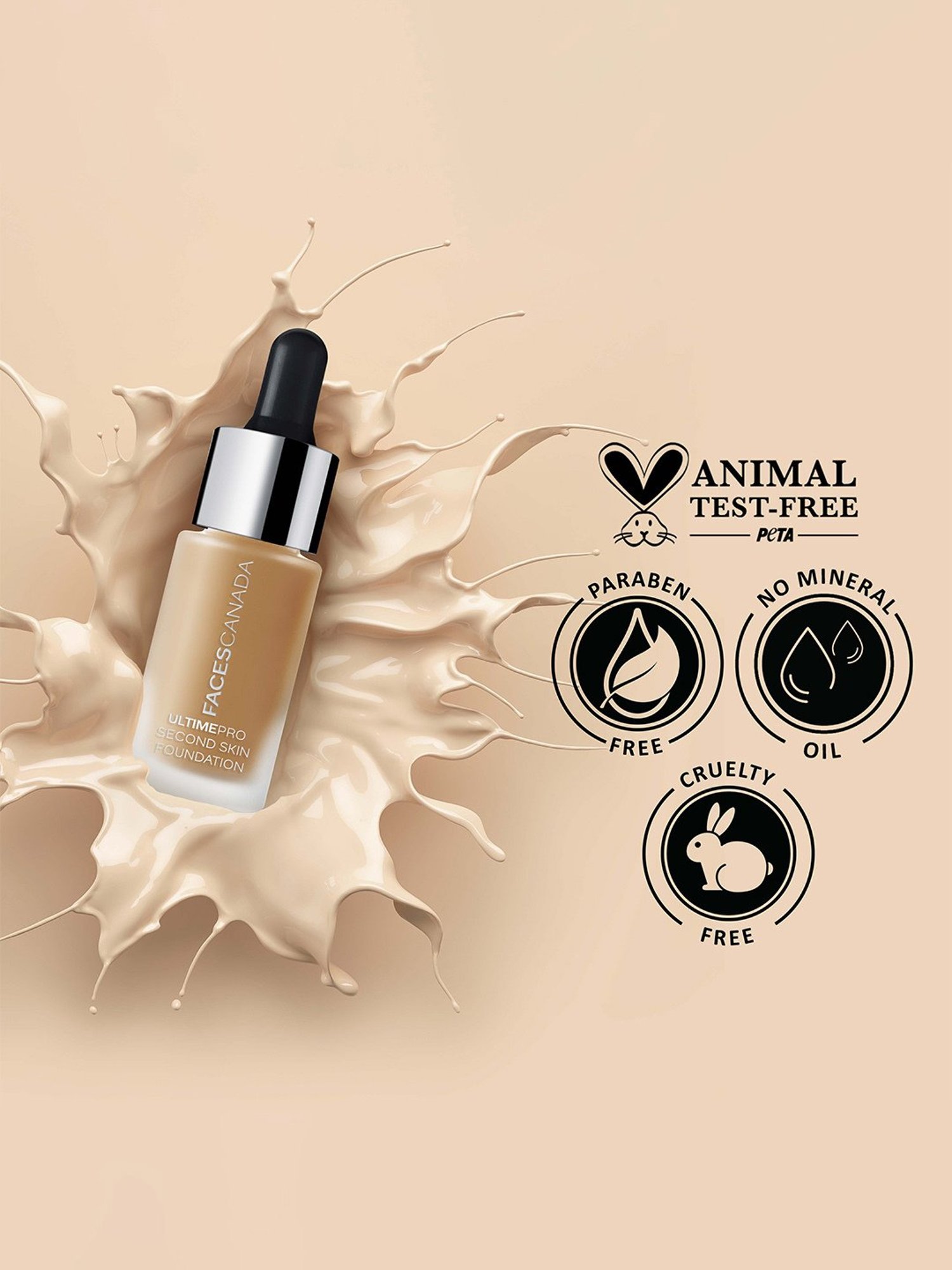 Faces Canada Ultime Pro Second Skin Foundation Natural 02 - 15 ml