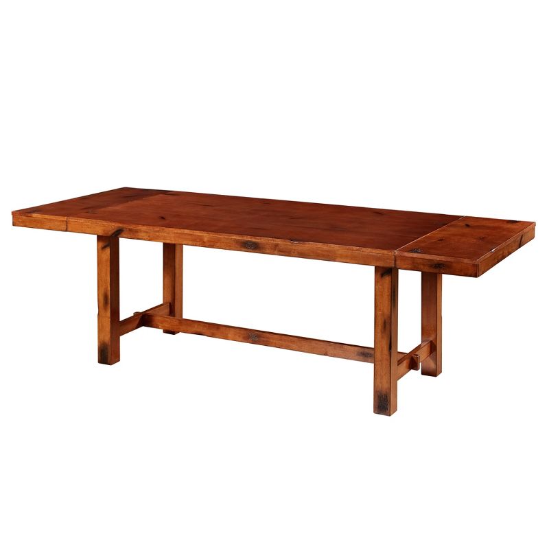 Wood Extendable Dining Table Distressed Dark Oak - Saracina Home