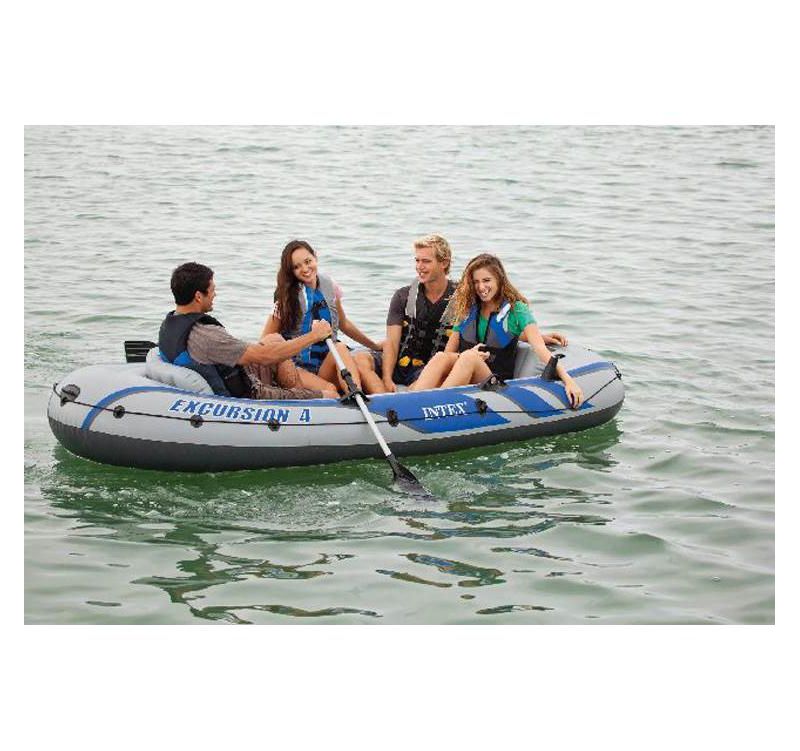 Intex Explorer 200 Inflatable 2 Person River Boat Raft Set with 2 Oars & Pump