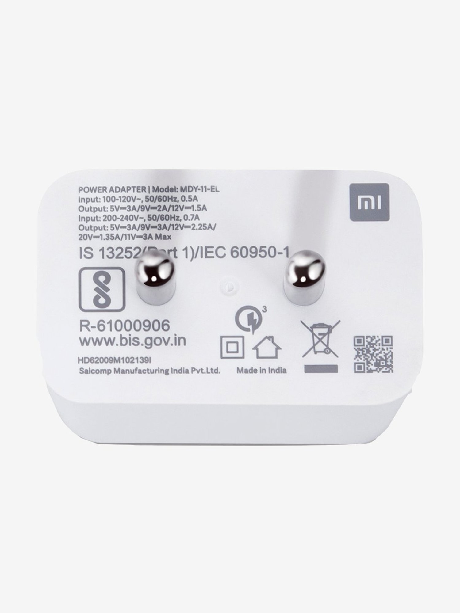 Xiaomi Mi SonicCharge 2.0 BHR4845IN 33W Wall Adapter with Cable (White)