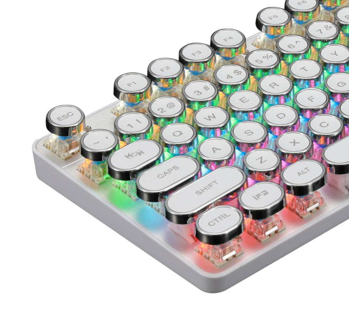 Mechanical Gaming Keyboard with RGB Backlit Blue Switch 104 Keys Anti-Ghosting Mechanical Gaming Keyboard, Retro Keycaps Light Up Keyboard, Metal Panel Wired USB for PC and Laptop