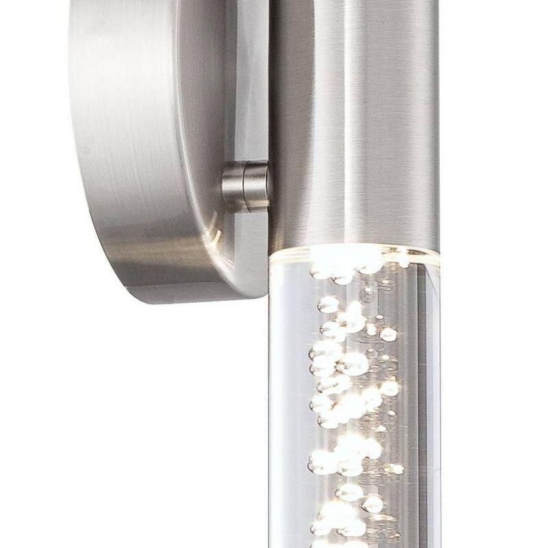 Possini Euro Design Modern Wall Light LED Brushed Nickel 13" Bubble Acrylic Sconce Fixture for Bathroom Bedroom