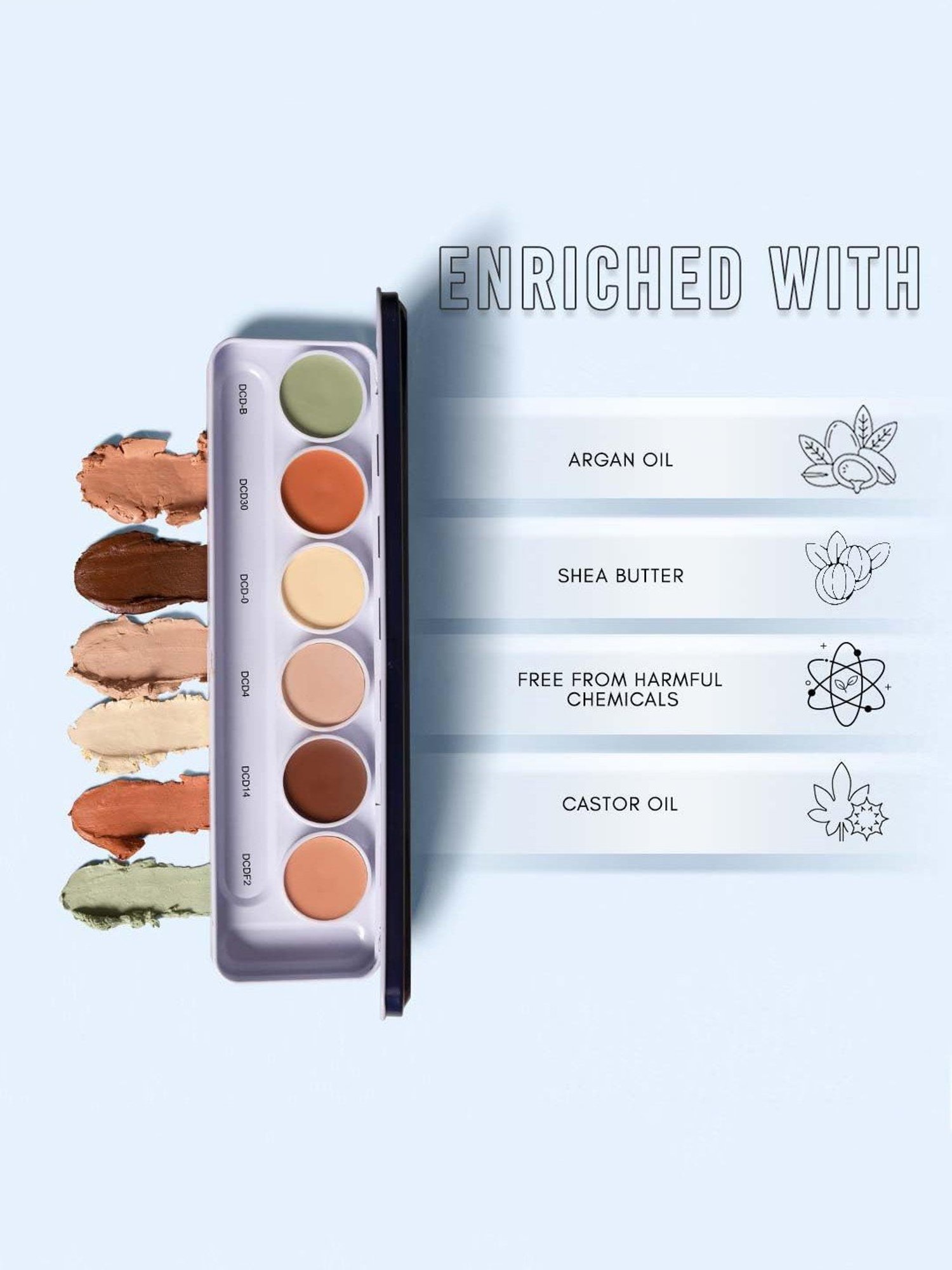 C2P PROFESSIONAL MAKEUP Ultra HD Base 6 in 1 Dermashield Concealer Palette - 21 gm