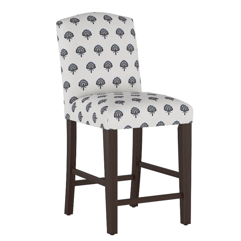 Camel Back Counter Height Barstool Clara Block Navy - Skyline Furniture