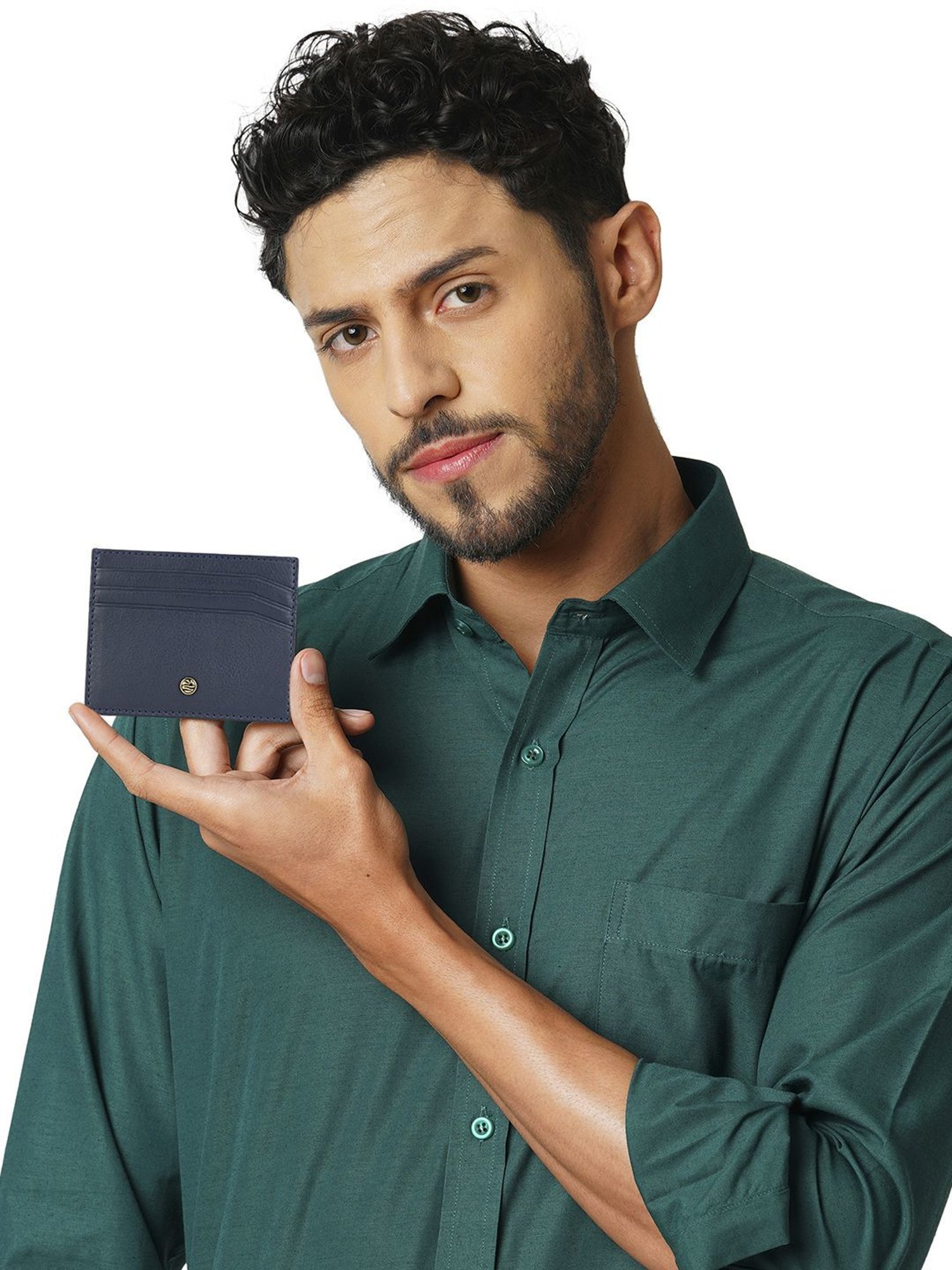 PERQUISITE CENTURION Navy Solid Card Holder