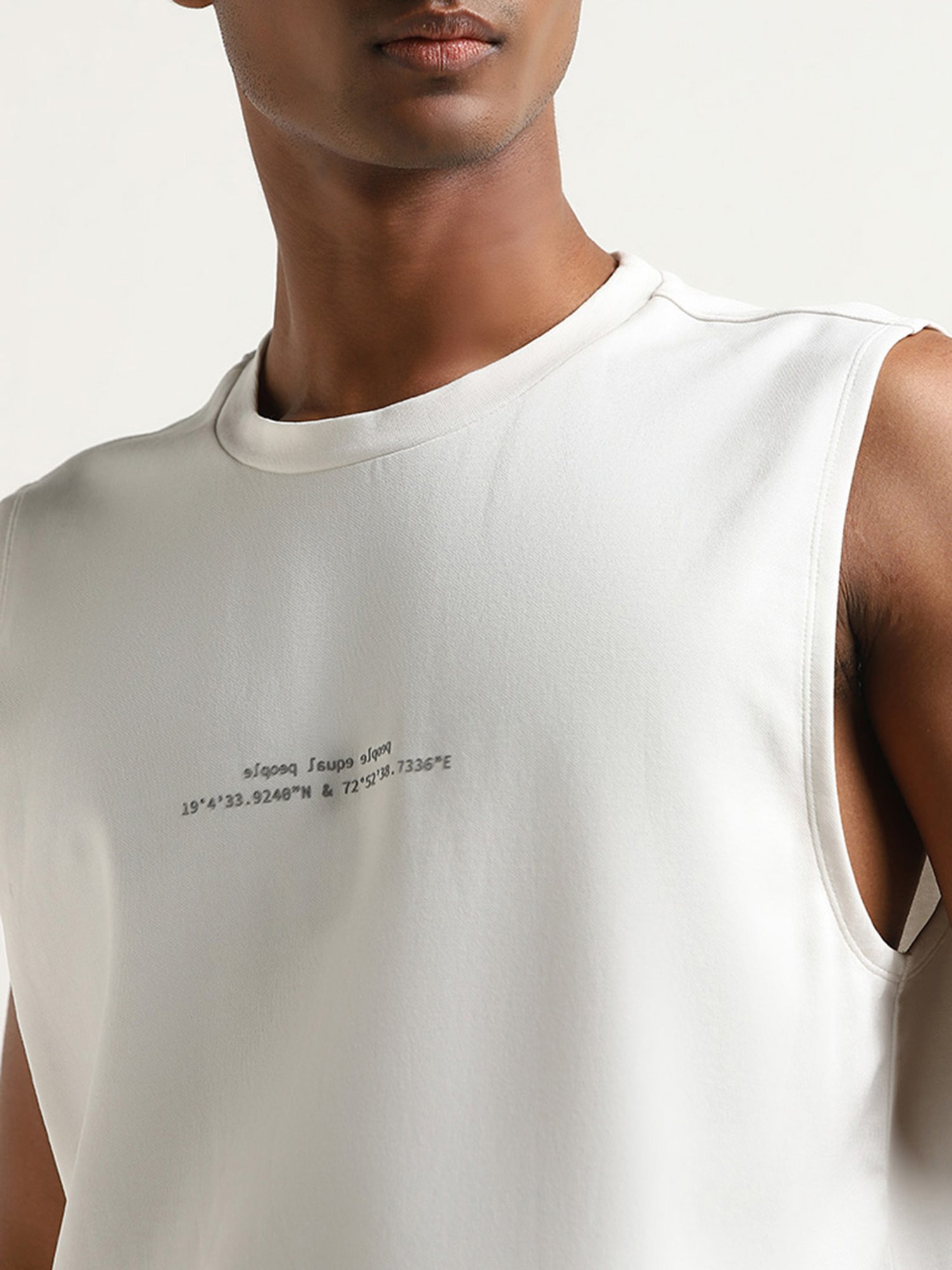 Studiofit by Westside White Printed Relaxed Fit T-Shirt