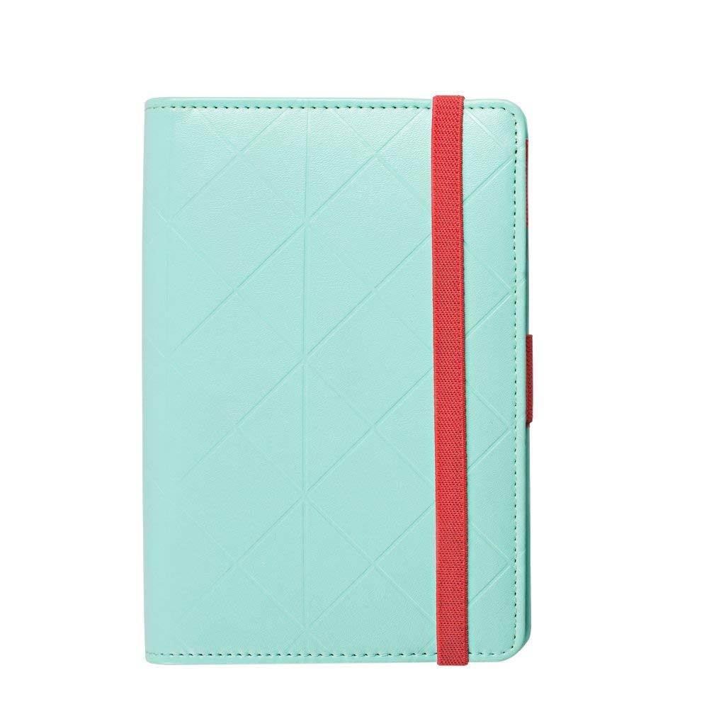 Labon's Binder Closure Refillable Writing Filofax Softcover Rhombic Banded Personal Organizer for A6 Insert Loose Leaf Paper/ Planner Calendar/ Weekly Monthly Schedule Stainless Steel 6 Rings Green