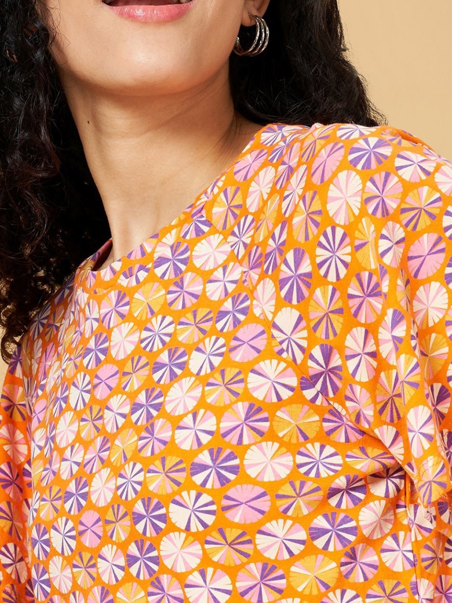 YU by Pantaloons Orange Printed Top