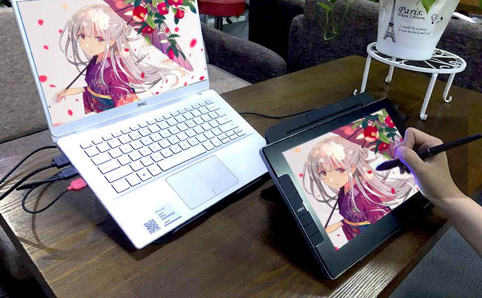 VEIKK VK1200 Graphic Display Graphics Drawing Monitor with Tilt Function Battery Free Stylus and 6 Shortcut Keys (8192 Levels Pen Pressure and 72% NTSC)-11.6 Inch IPS Pen Monitor with stand