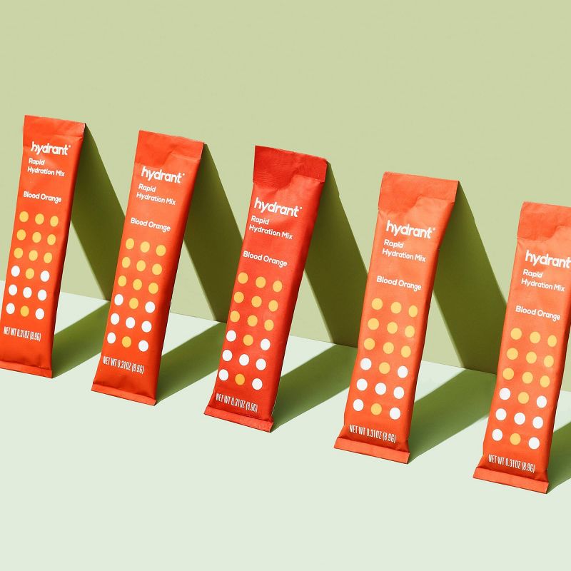 Hydrant Hydrate Electrolyte Rapid Hydration Powder Packets Drink Mix - Blood Orange - 12ct