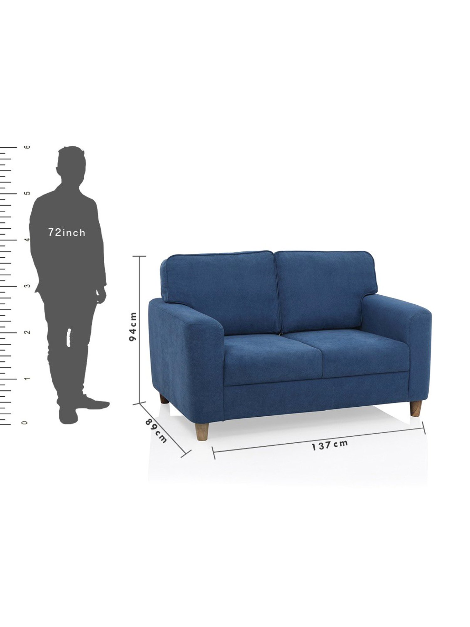 Durian Berry Black Premium Leatherette 2 Seater Sofa