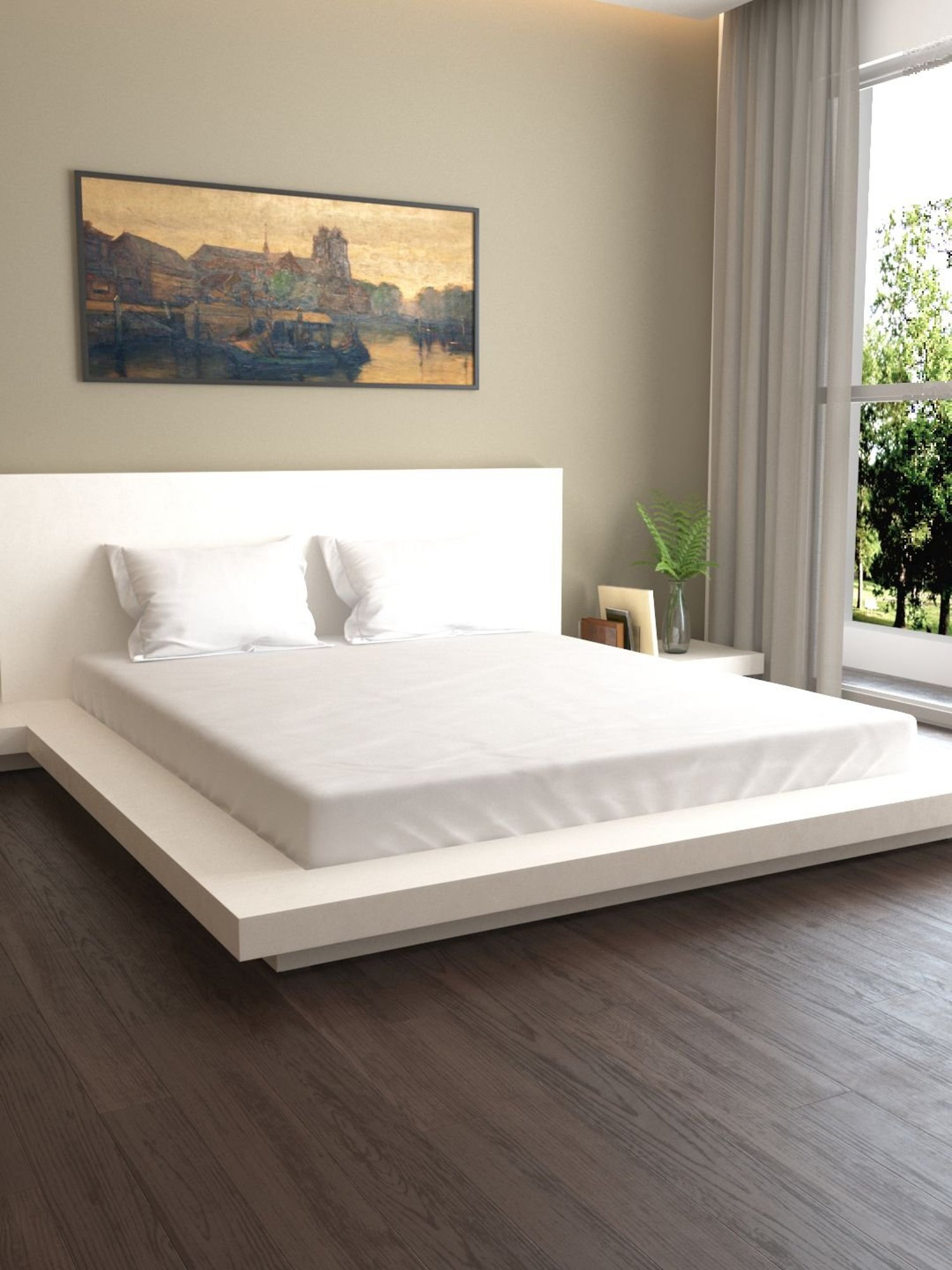 Mark Home Naturelle 400 TC White Bed Sheet Set