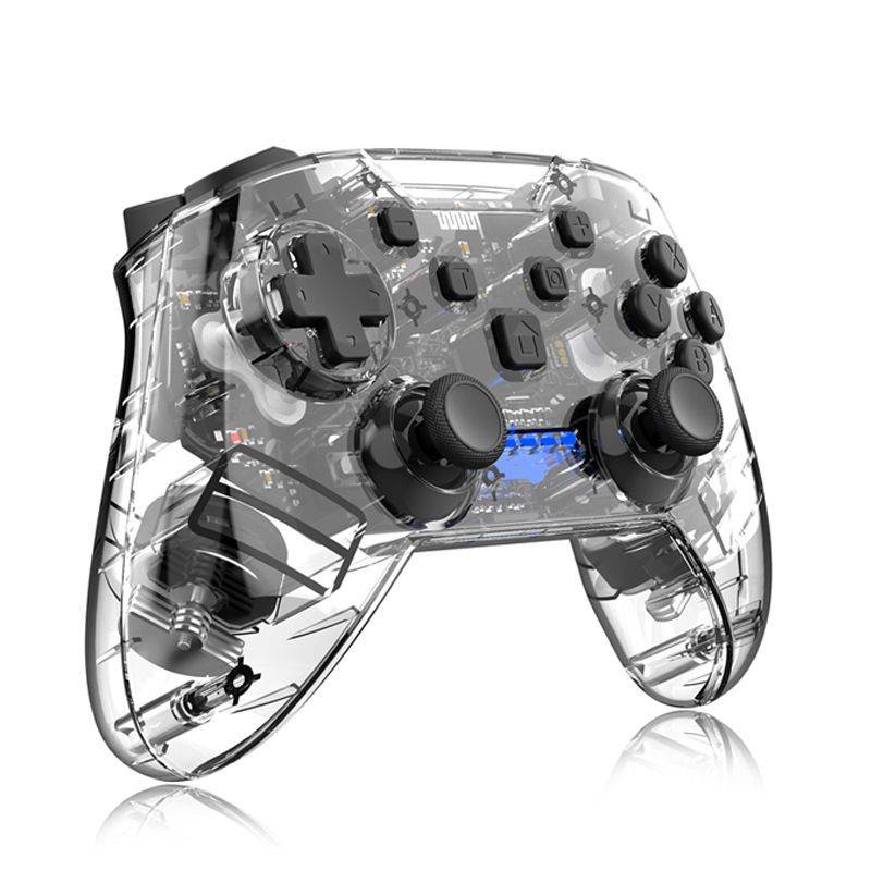 CUUWE Wireless Transparent Switch Controller, Wireless Pro Bluetooth Connection Controller,  for Switch The Remote Game Board With Joystick, Adjustable Turbo Vibration Game Handle