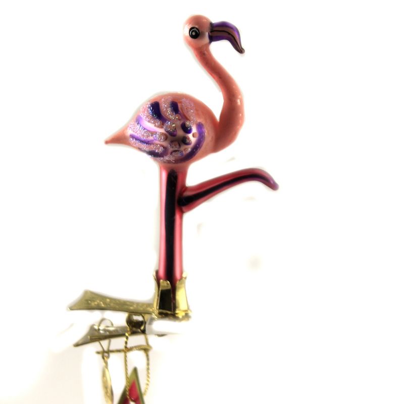 Morawski 3.75" Pale Pink Flamingo Clip On Ornament Little Gem Matte  -  Tree Ornaments