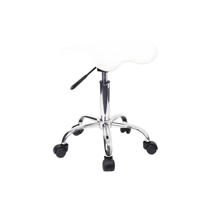 Vibrant White Tractor Seat and Chrome Stool