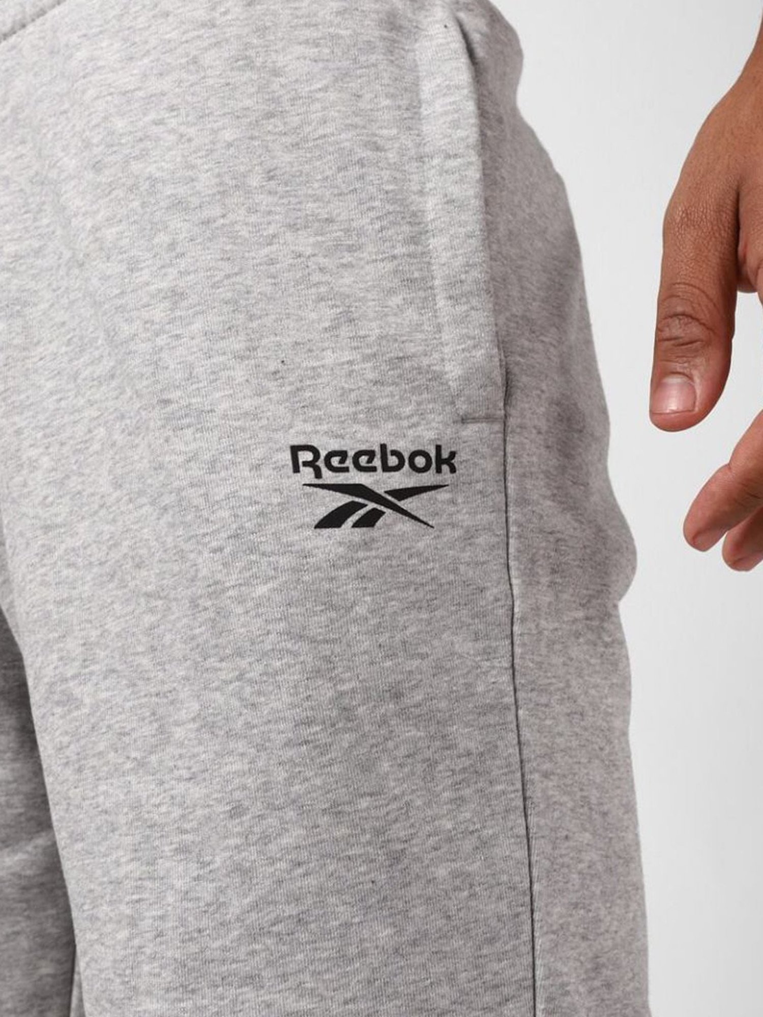 Reebok Grey Regular Fit Texture Sports Shorts