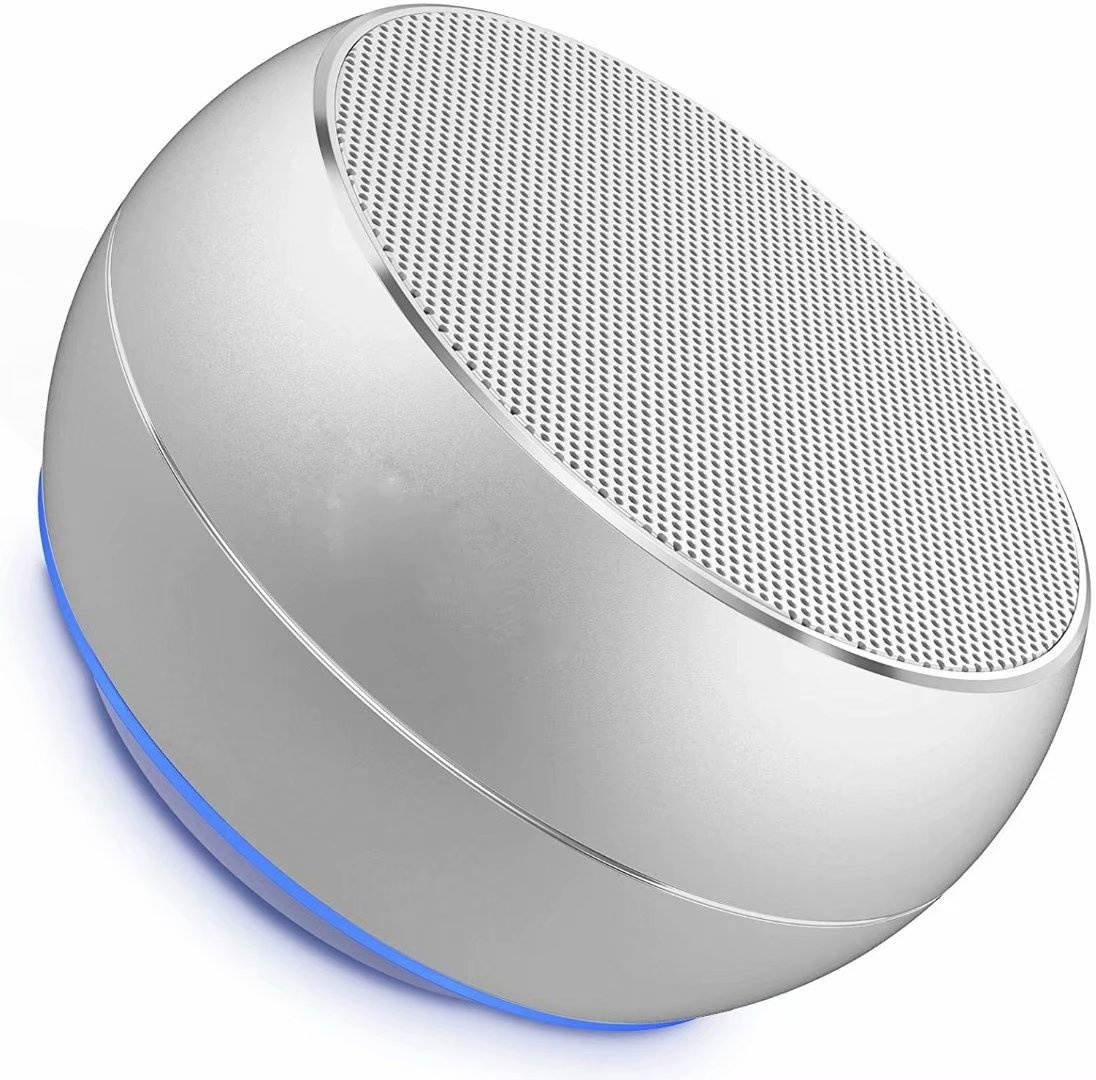 Portable Bluetooth Speaker with Enhanced Bass and Stereo Sound, TWS, Bulti in Mic, Mini Wireless Speaker Portable for Phone, iPad, Mac, Tablet, Echo(Sliver)