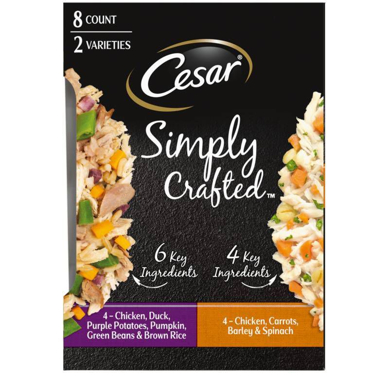 Cesar Simply Crafted Chicken & Duck Wet Dog Food Complement - 1.3oz/8ct Variety Pack