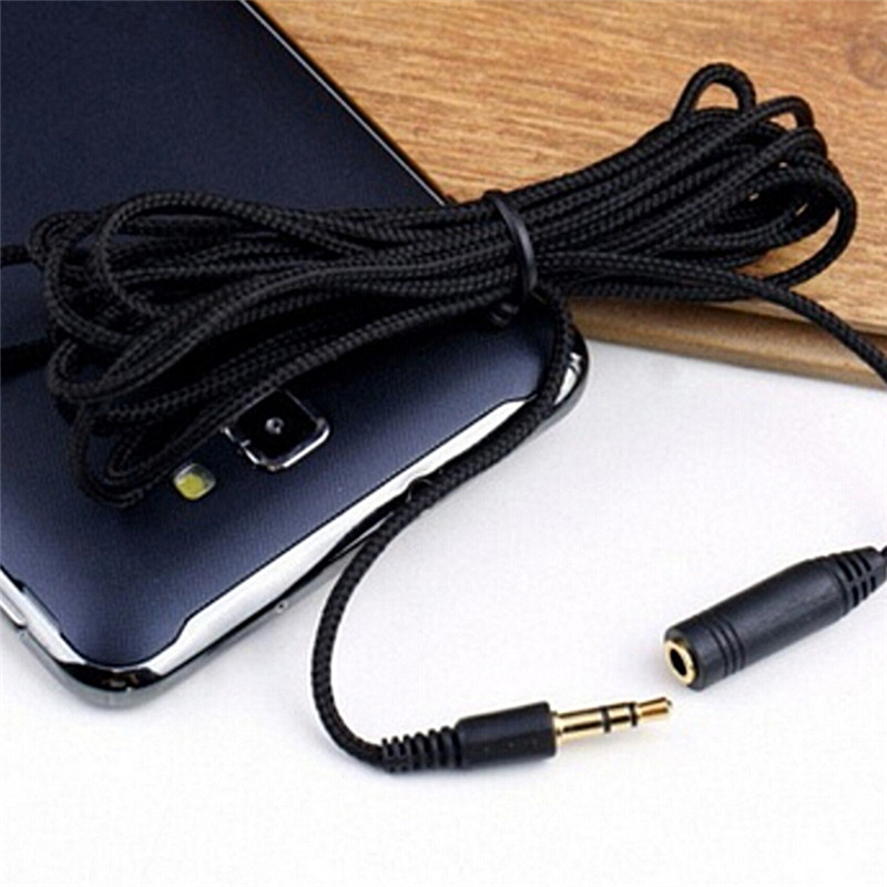 5M 16ft 3.5mm Female to Male F/M Headphone Stereo Audio Extension Cable Cord Black
