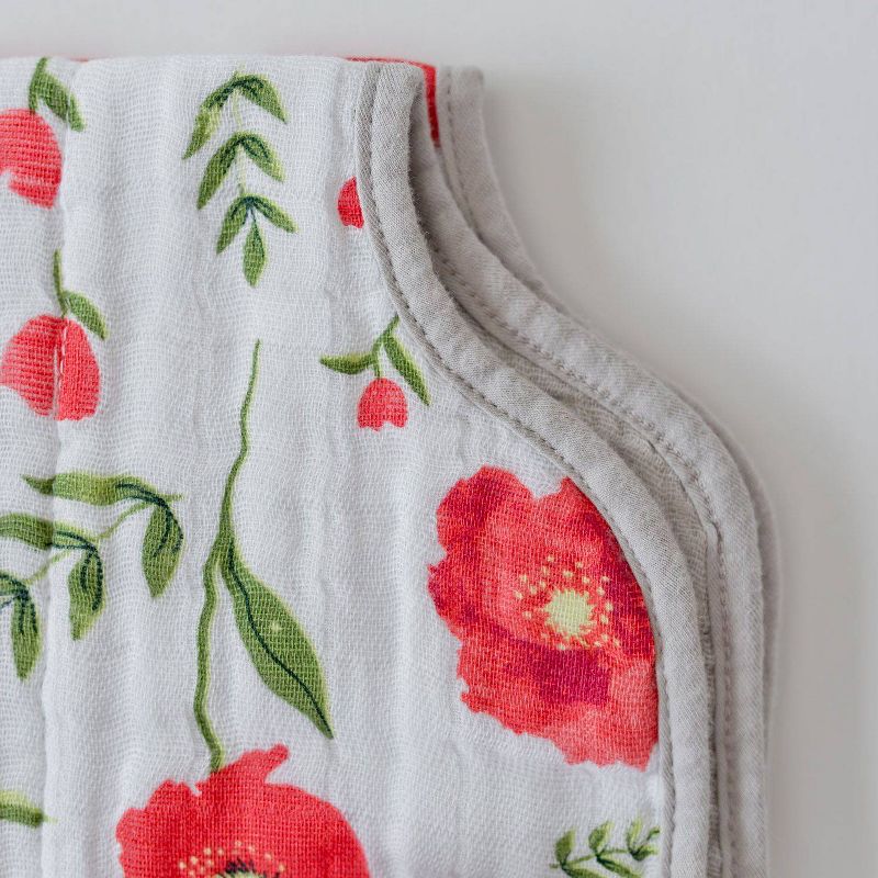 Little Unicorn 4-Layer Cotton Muslin Burp Cloth - Summer Poppy