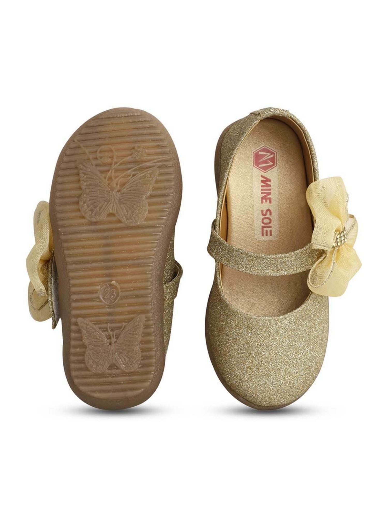 Minesole Kids Golden Mary Jane Shoes