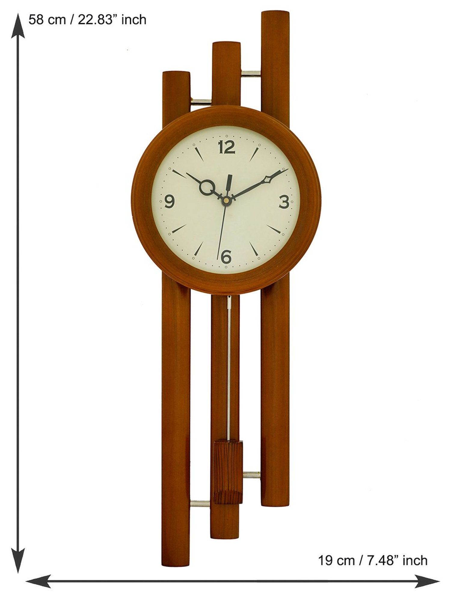 CHRONIKLE Vertical Brown Wood Wall Clock