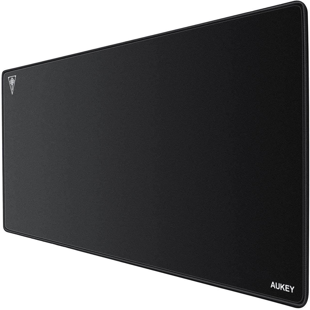 AUKEY Gaming Mouse Pad Large XXL (35.4&times;15.75&times;0.15in) Thick Extended Mouse Mat Non-Slip Spill-Resistant Desk Pad with Special-Textured Surface, Anti-Fray Stitched Edges for Keyboard, PC - Black