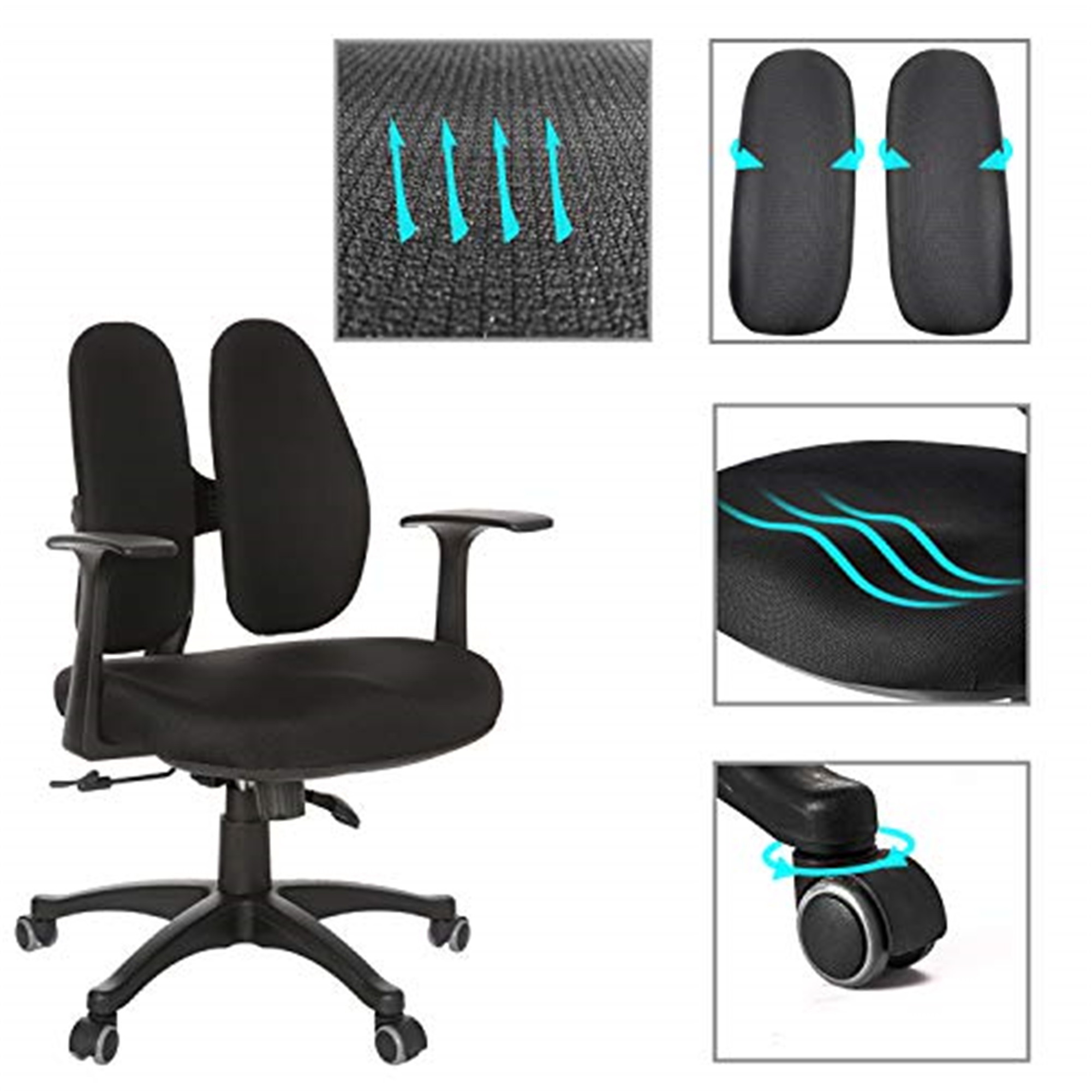 Ergonomic Office Chair Desk Computer High Back Swivel Chair Managerial Executive Chair with Adjustable Lumbar Support