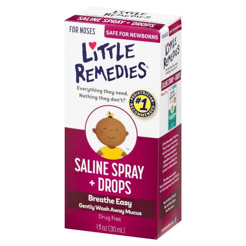 Little Remedies Saline Spray and Drops for Babies Stuffy Noses - 1 fl oz