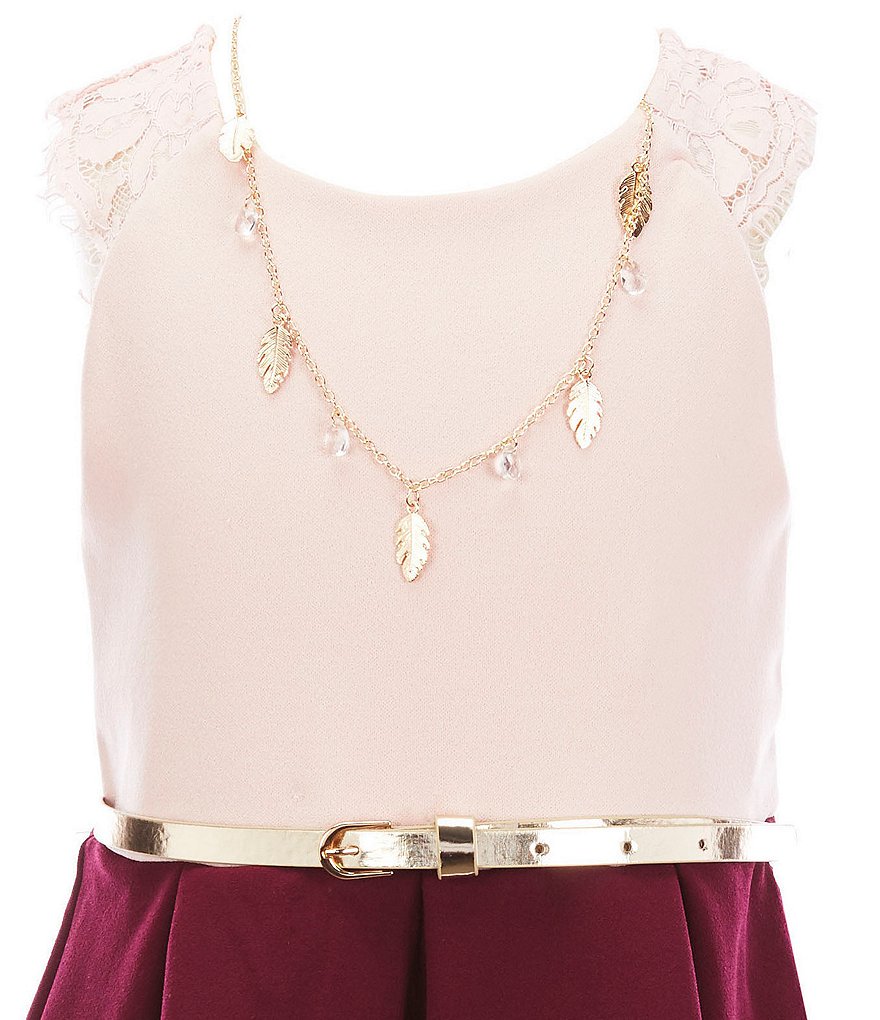 Rare Editions Little Girls 4-6X Scuba Crepe/Colorblock Fit-And-Flare Dress