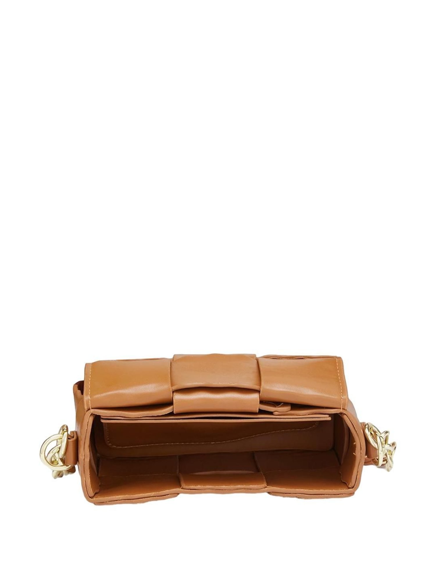 Globus Brown Textured Medium Handbag