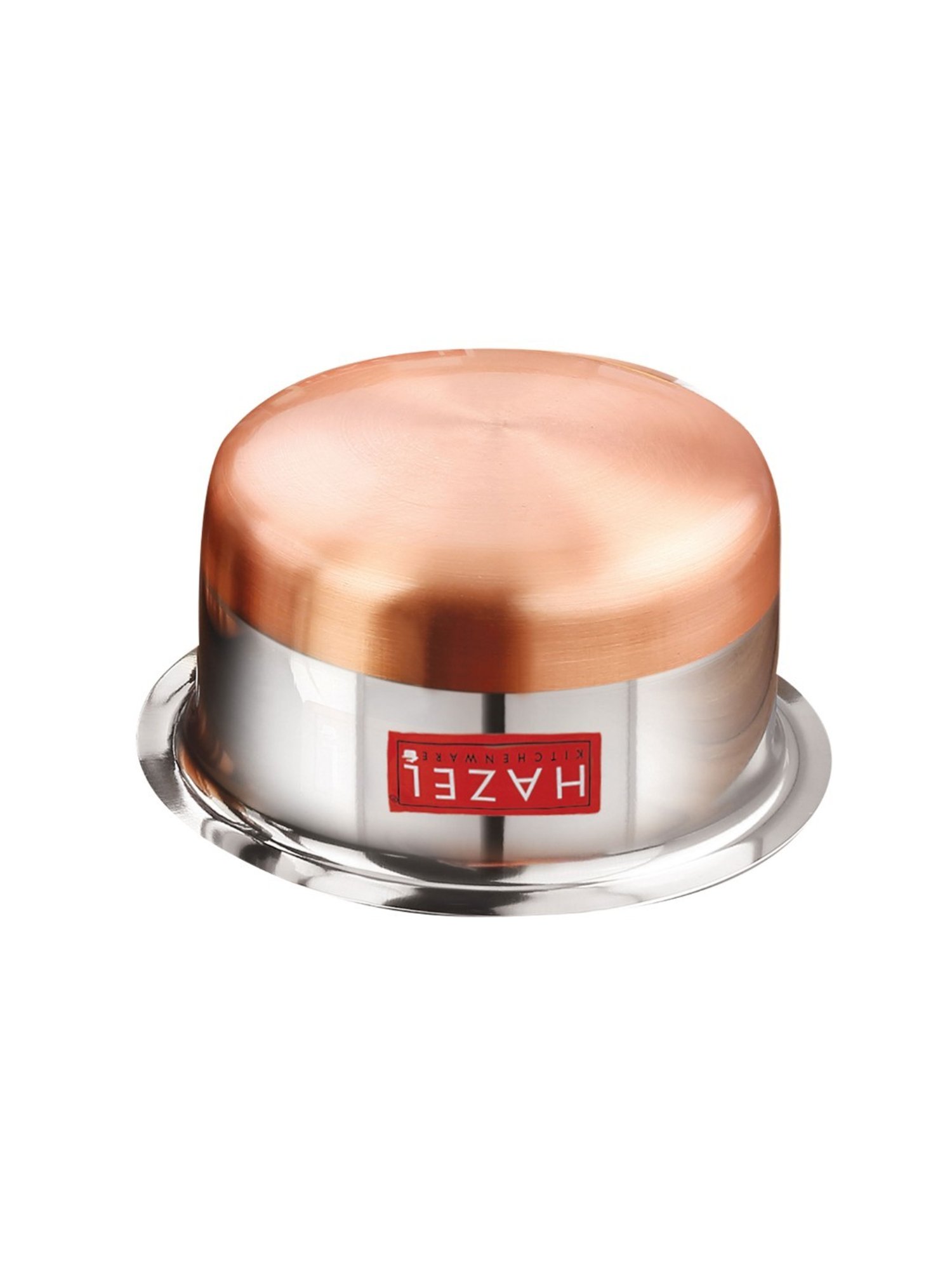 HAZEL Silver Stainless Steel Copper Bottom Tope with Lid (6.5 L)