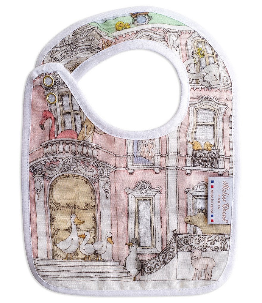 Atelier Choux Paris Organic Cotton Baby Monceau Mansion Small Bib