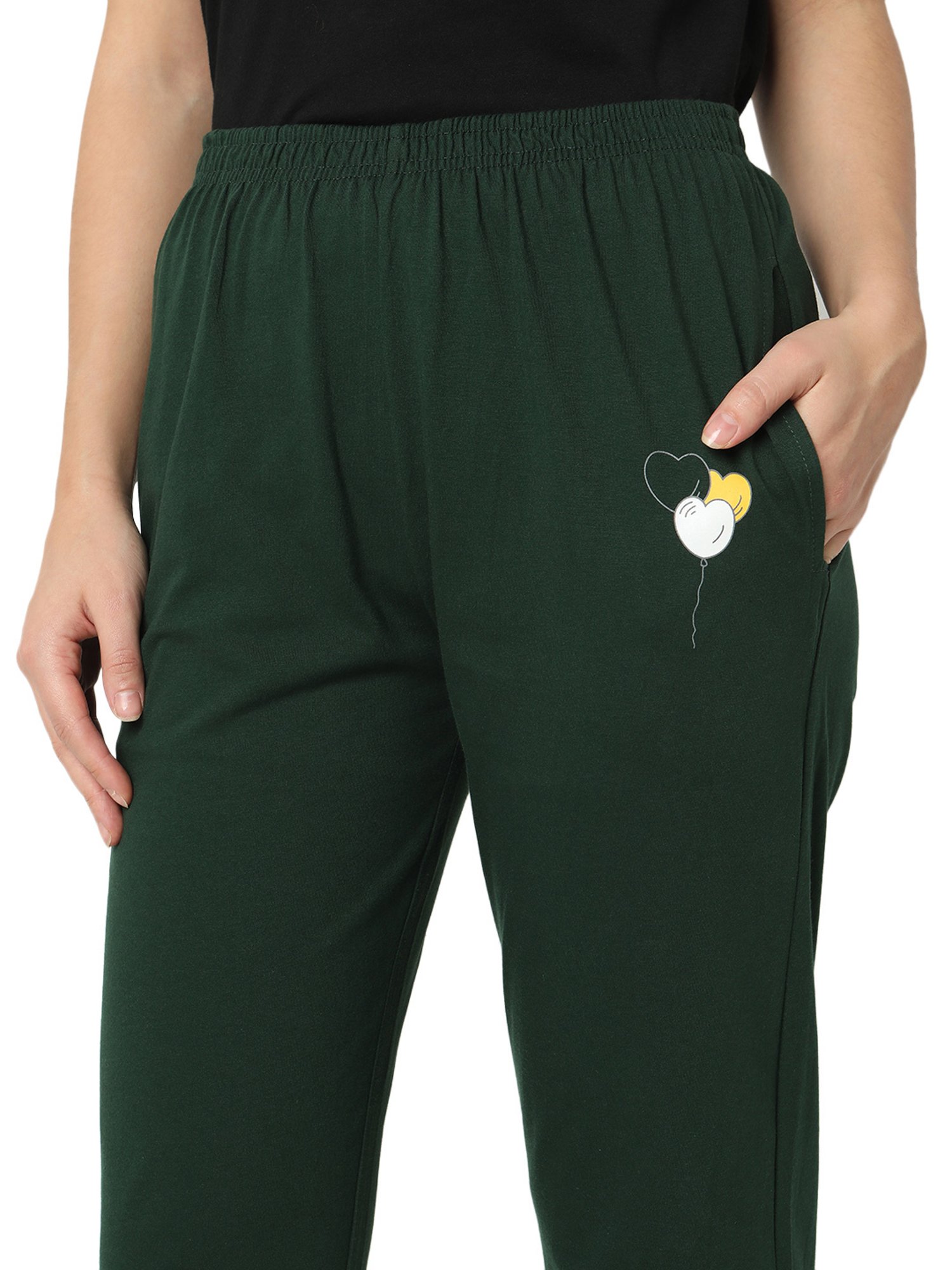 Smarty Pants Dark Green Printed Lounge Pants