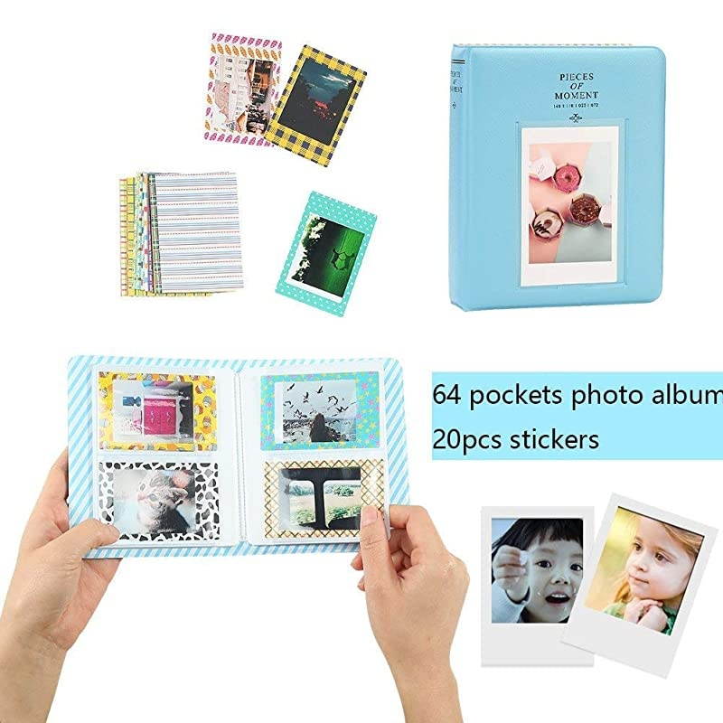 Instant Camera Accessories Bundle Compatible for Fujifilm Instax Mini 9/ Mini 8+/ Mini 8 Instant Film Camera. Includes Camera Case, Album, Frame, Stickers, Strap,etc - Galaxia