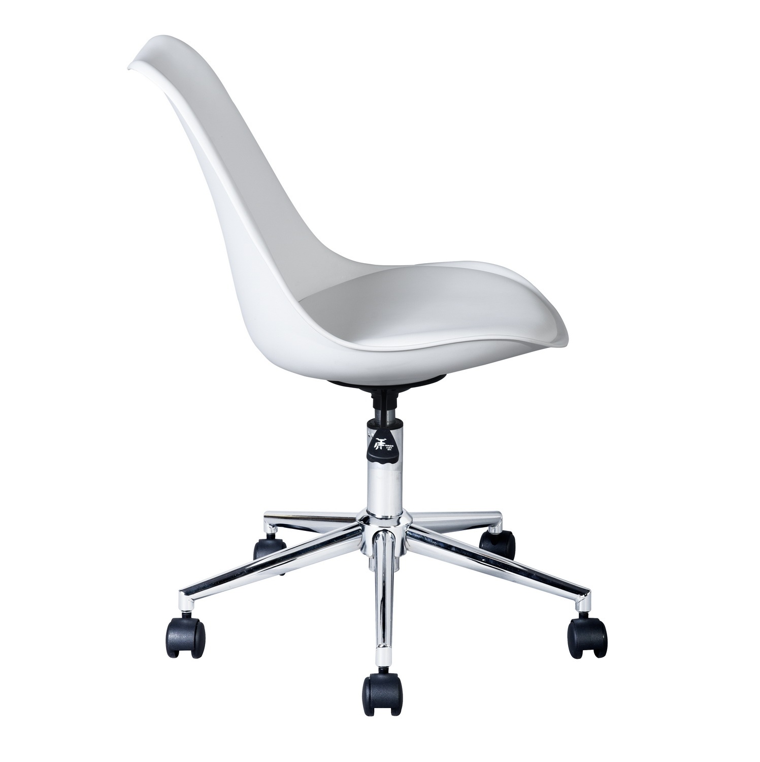 Furniture R White Faux Leather Home Office Desk Chair
