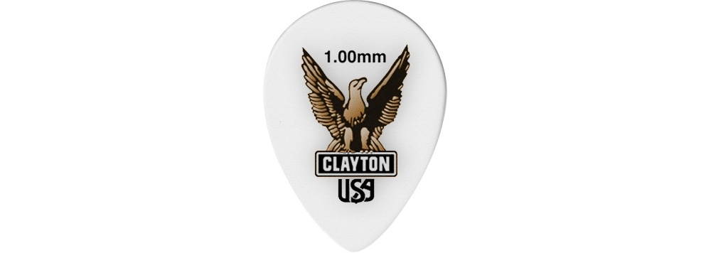 Clayton ST100-12 Acetal Polymer Small Teardrop Guitar Picks, 1 mm - 12 Pieces